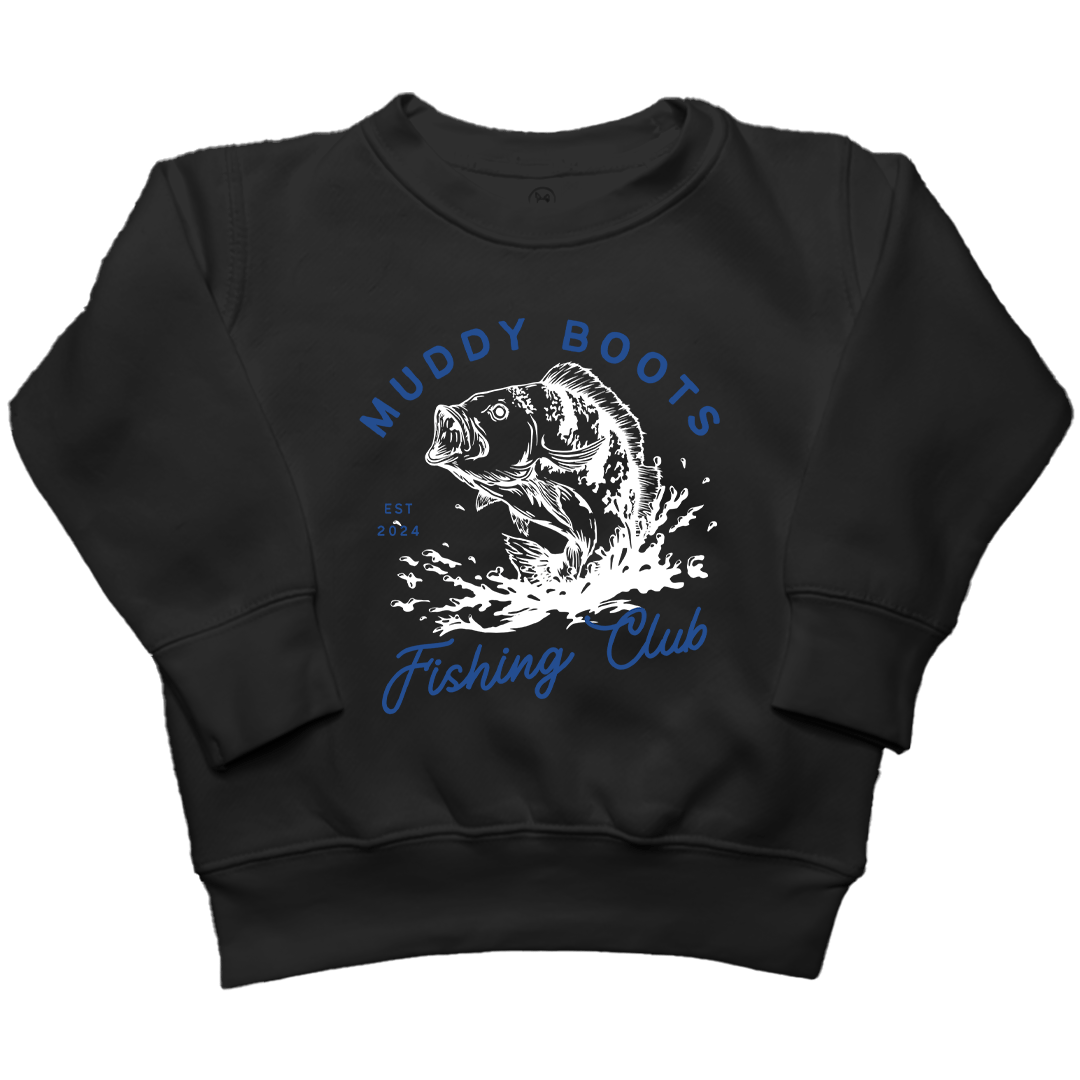 MB Fishing Club Kids Crew Neck Sweatshirt - Muddy Boots Clothing - Crew Neck Sweatshirt