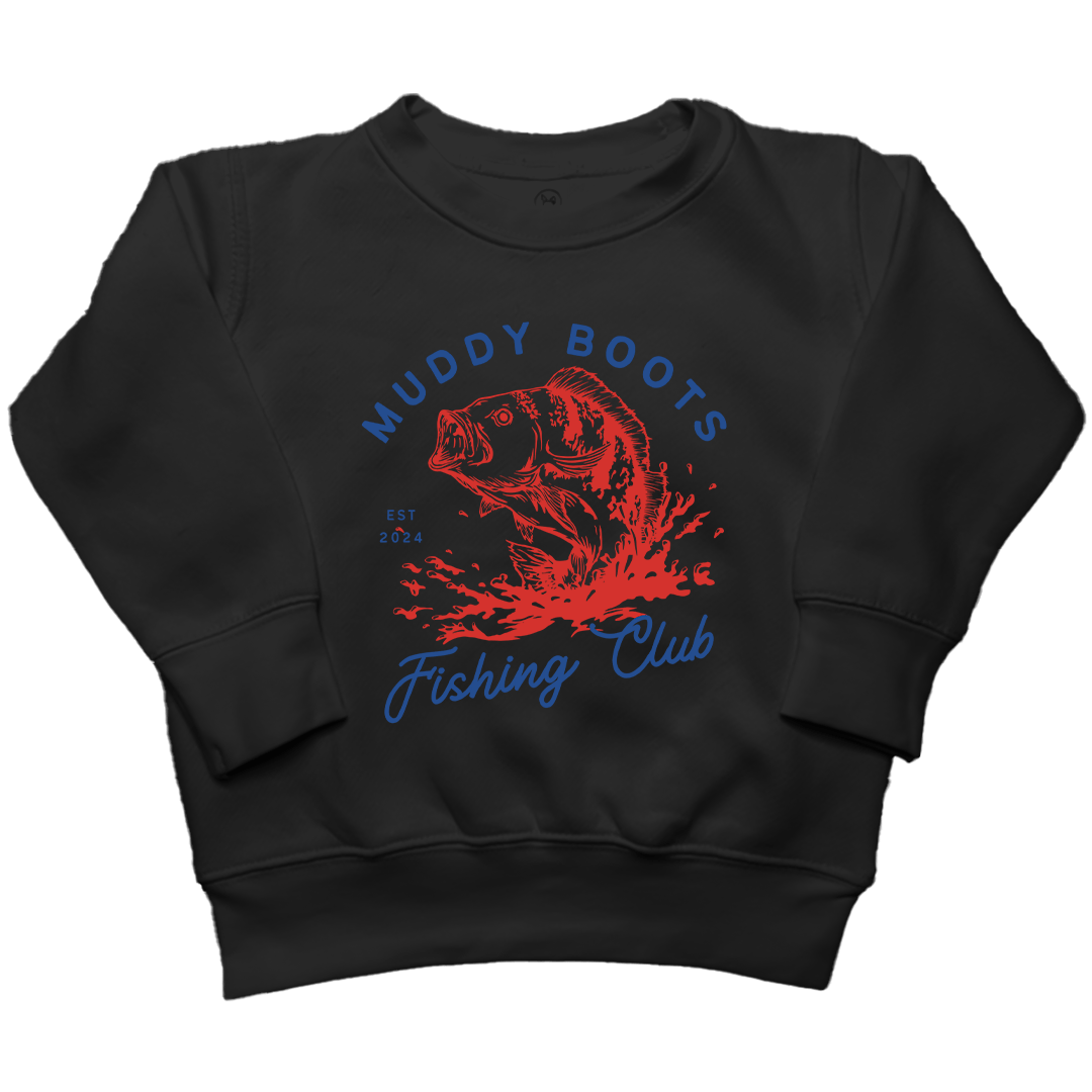 MB Fishing Club Kids Crew Neck Sweatshirt - Muddy Boots Clothing - Crew Neck Sweatshirt