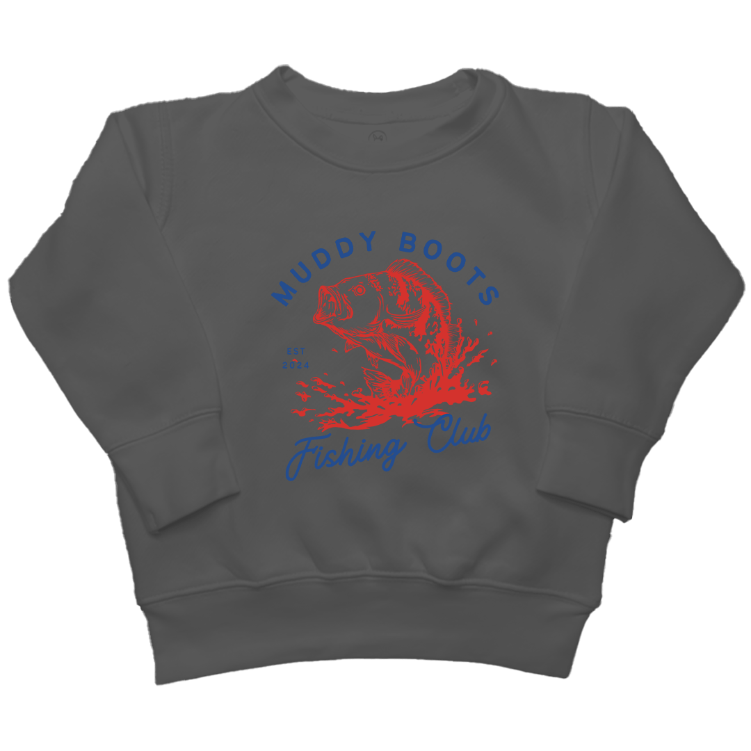 MB Fishing Club Kids Crew Neck Sweatshirt - Muddy Boots Clothing - Crew Neck Sweatshirt