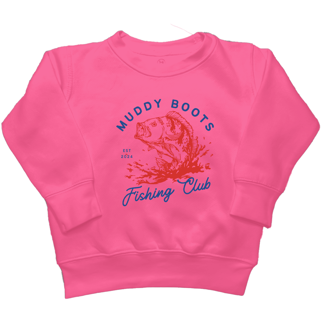 MB Fishing Club Kids Crew Neck Sweatshirt - Muddy Boots Clothing - Crew Neck Sweatshirt