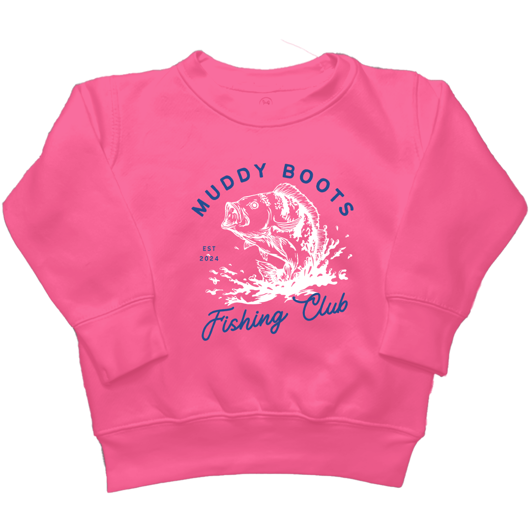 MB Fishing Club Kids Crew Neck Sweatshirt - Muddy Boots Clothing - Crew Neck Sweatshirt