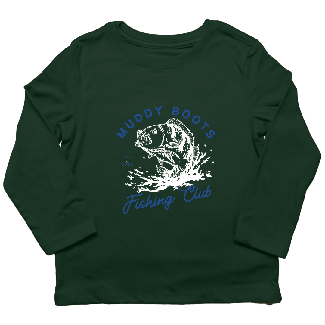 MB Fishing Club Kids Long Sleeve Tee - Muddy Boots Clothing - Long Sleeve Tee