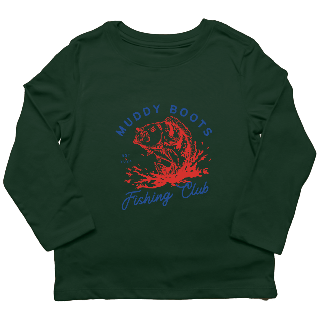 MB Fishing Club Kids Long Sleeve Tee - Muddy Boots Clothing - Long Sleeve Tee
