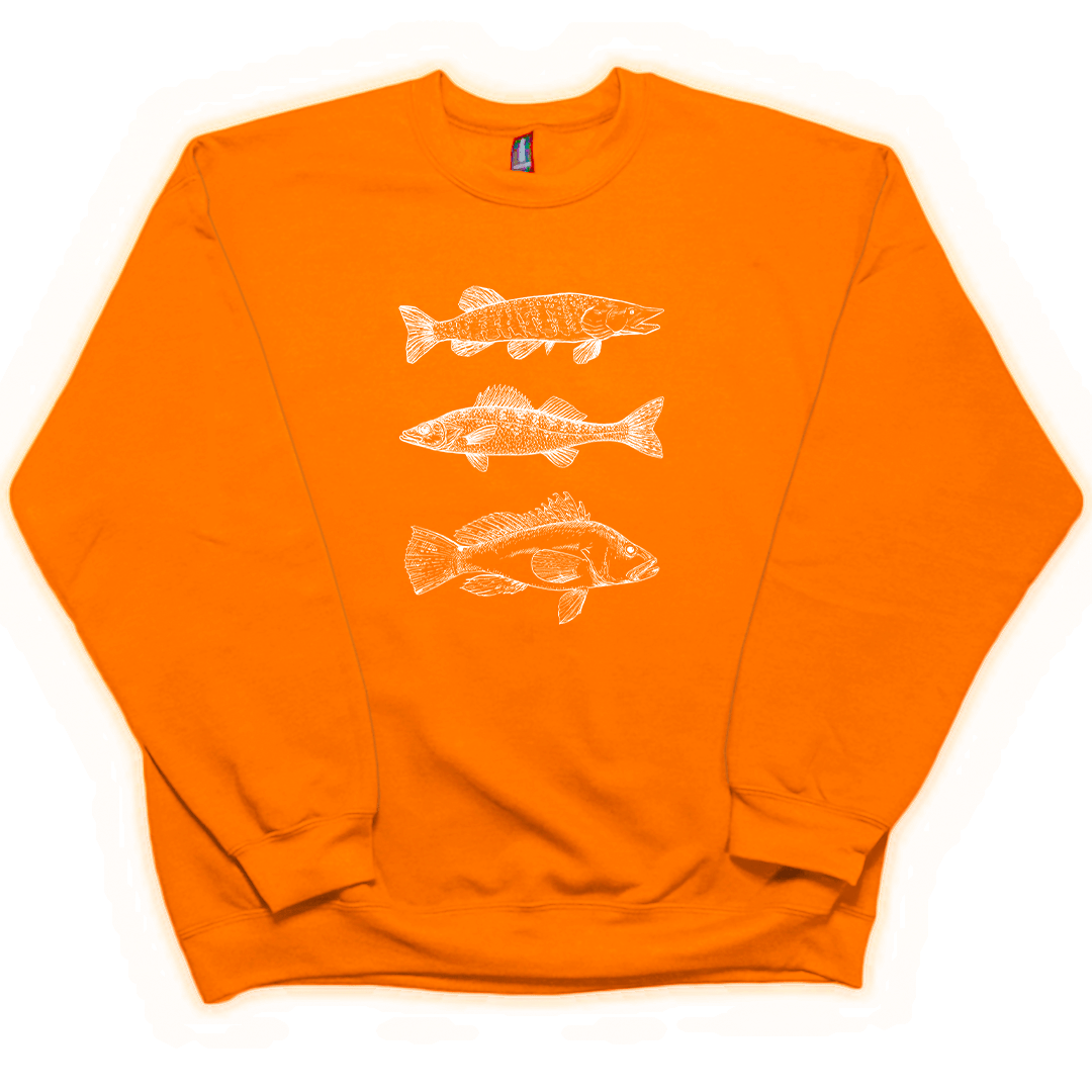 Midwest Fish Adult Crew Neck Sweatshirt - Muddy Boots Clothing - Crew Neck Sweatshirt