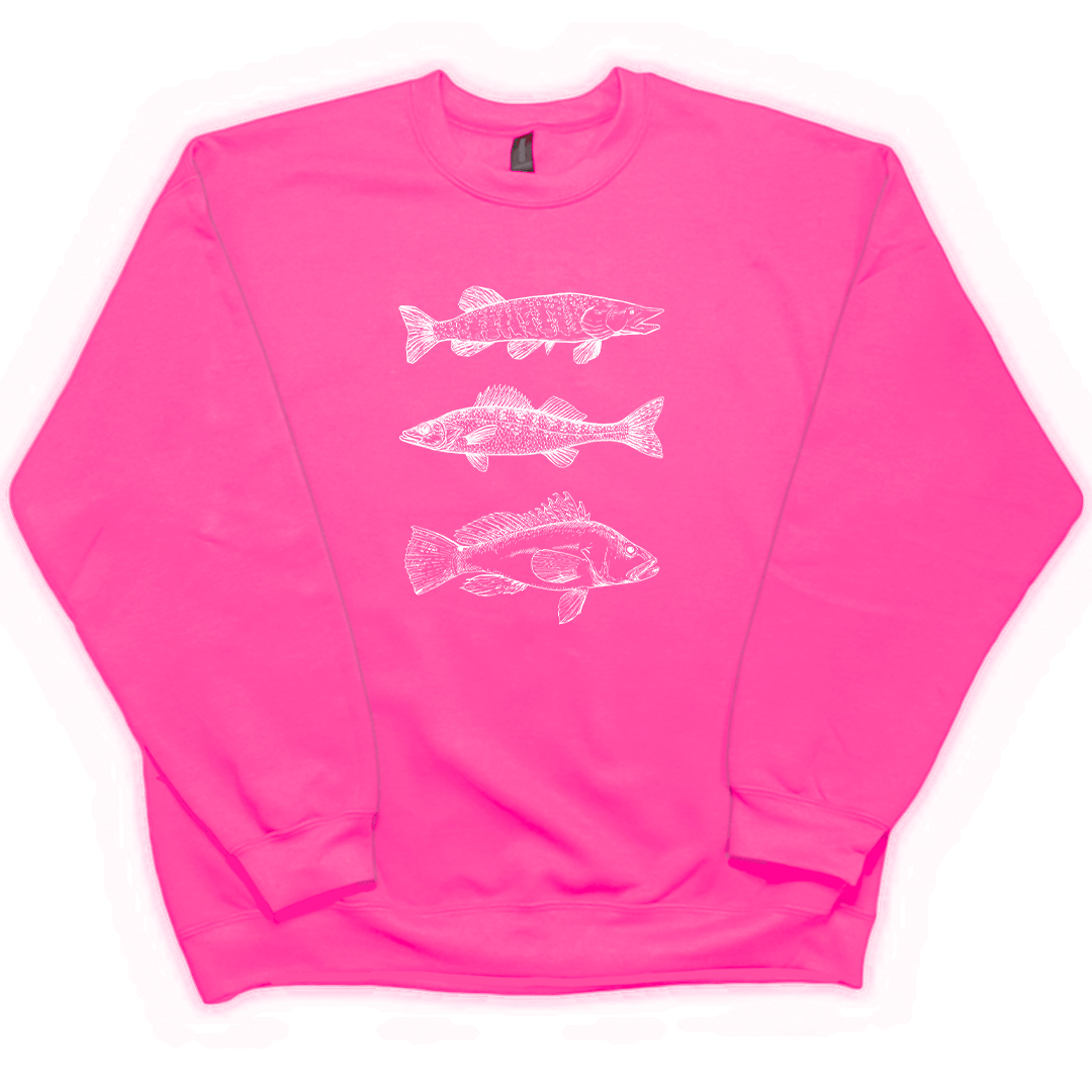 Midwest Fish Adult Crew Neck Sweatshirt - Muddy Boots Clothing - Crew Neck Sweatshirt
