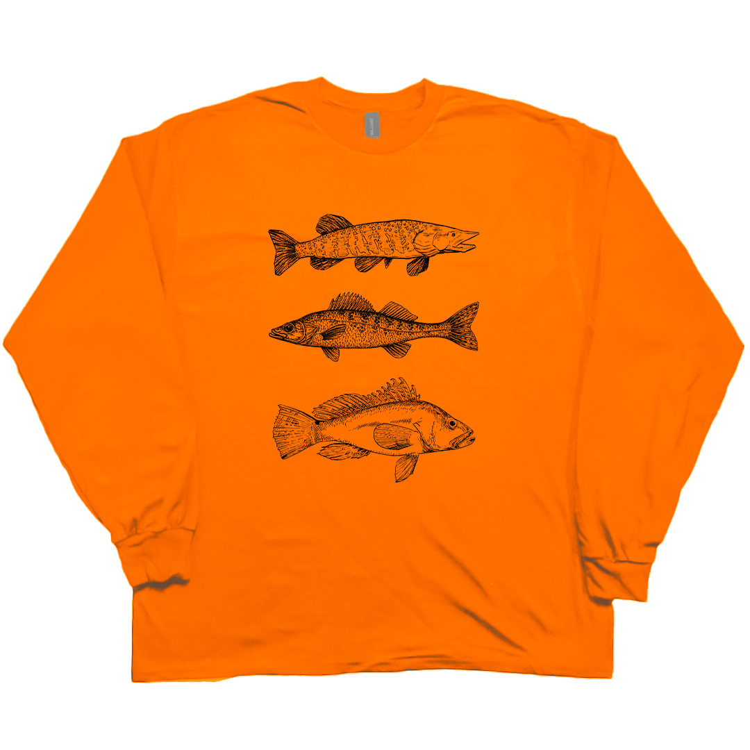 Midwest Fish Adult Long Sleeve Tee - Muddy Boots Clothing - Long Sleeve Tee