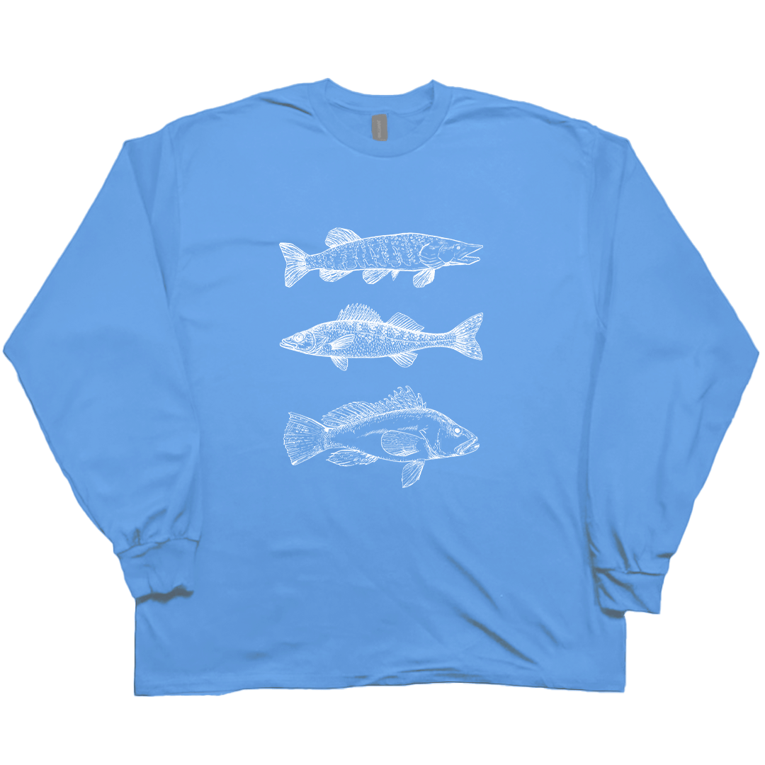 Midwest Fish Adult Long Sleeve Tee - Muddy Boots Clothing - Long Sleeve Tee