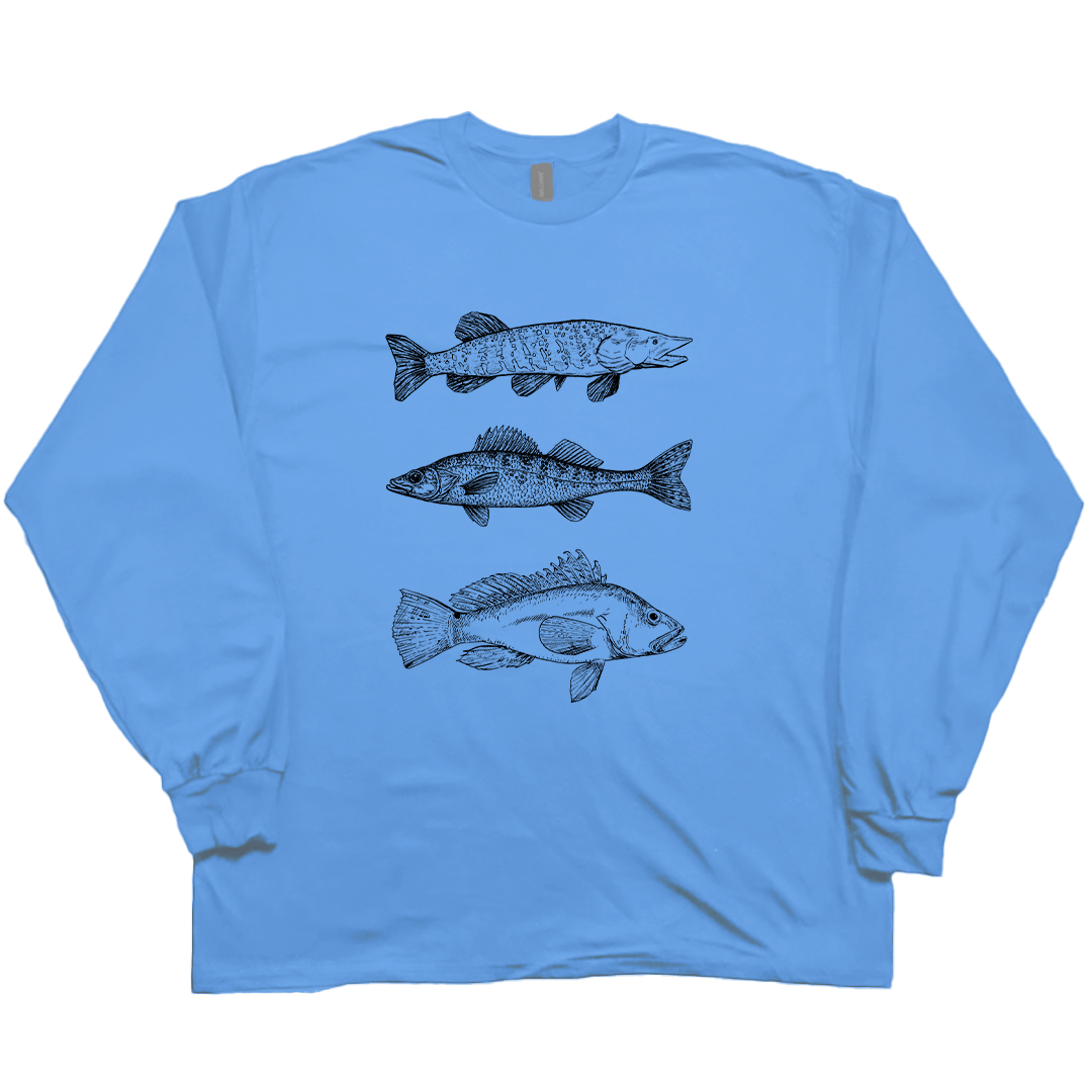 Midwest Fish Adult Long Sleeve Tee - Muddy Boots Clothing - Long Sleeve Tee