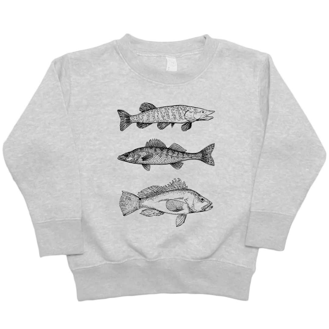 Midwest Fish Kids Crew Neck Sweatshirt - Muddy Boots Clothing - Crew Neck Sweatshirt