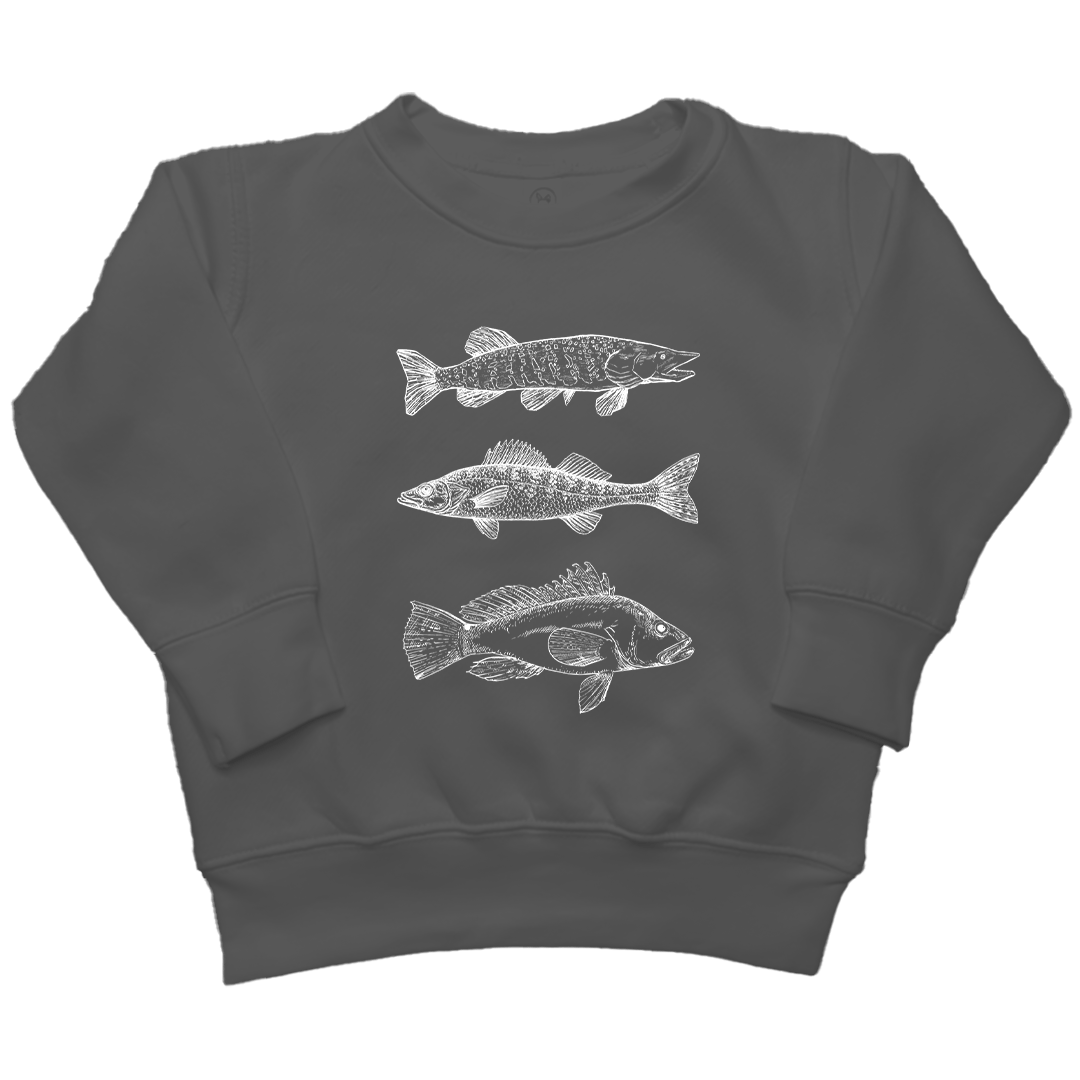 Midwest Fish Kids Crew Neck Sweatshirt - Muddy Boots Clothing - Crew Neck Sweatshirt