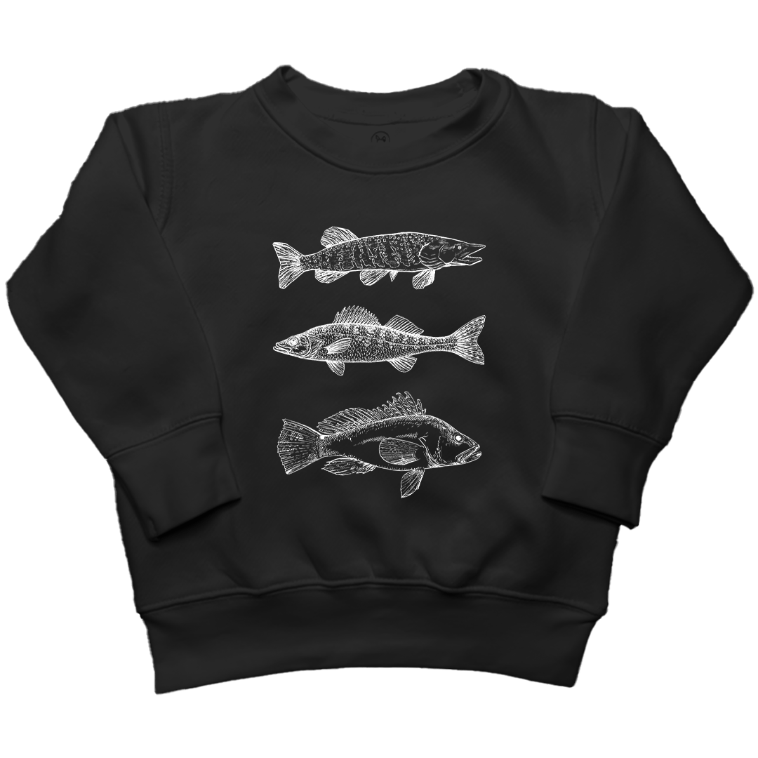 Midwest Fish Toddler Crew Neck Sweatshirt - Muddy Boots Clothing - Crew Neck Sweatshirt