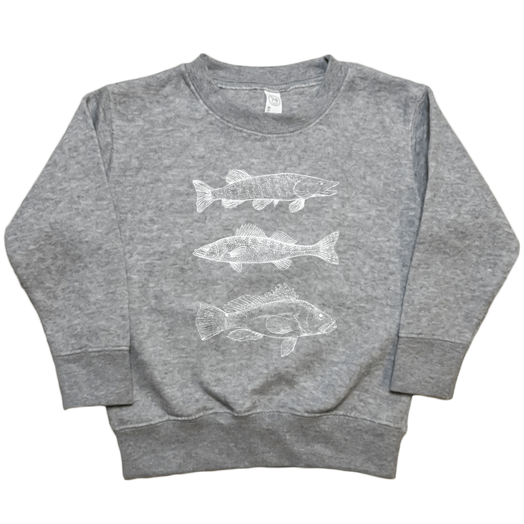 Midwest Fish Toddler Crew Neck Sweatshirt - Muddy Boots Clothing - Crew Neck Sweatshirt