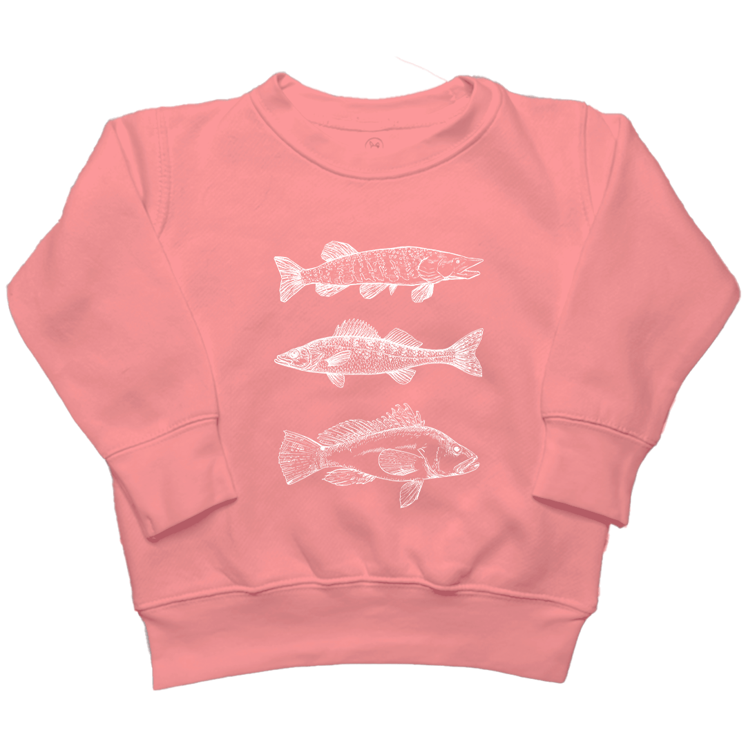 Midwest Fish Toddler Crew Neck Sweatshirt - Muddy Boots Clothing - Crew Neck Sweatshirt