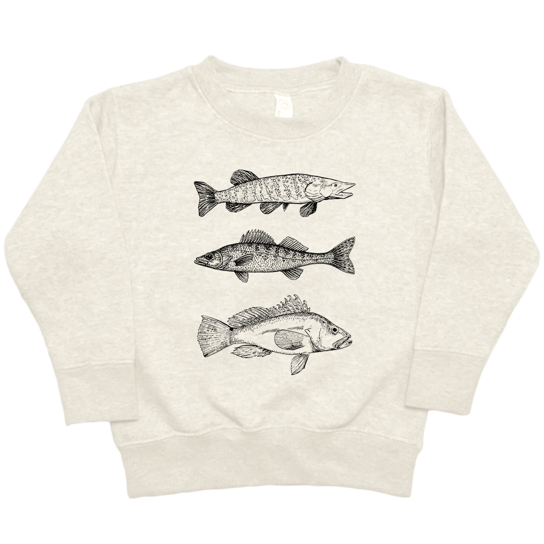 Midwest Fish Toddler Crew Neck Sweatshirt - Muddy Boots Clothing - Crew Neck Sweatshirt