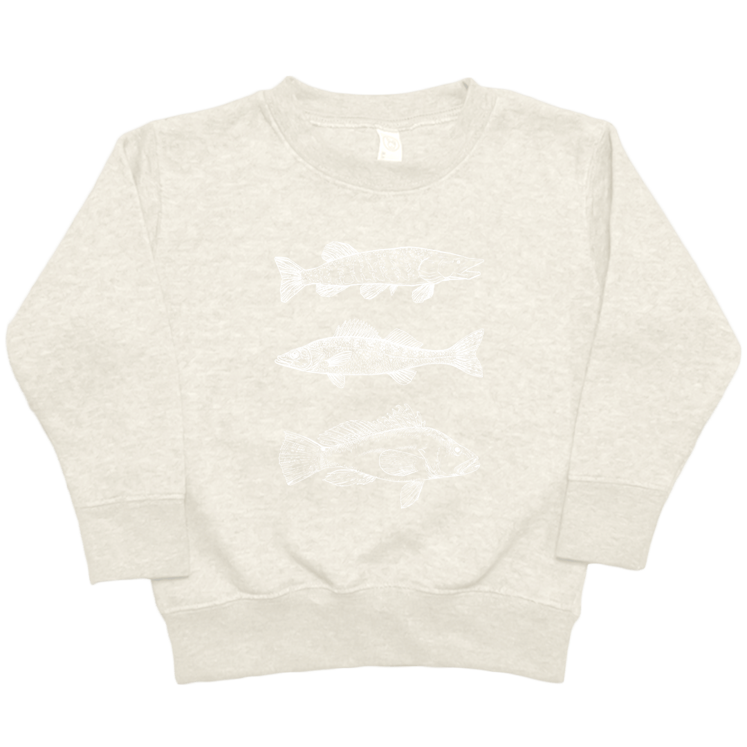 Midwest Fish Toddler Crew Neck Sweatshirt - Muddy Boots Clothing - Crew Neck Sweatshirt