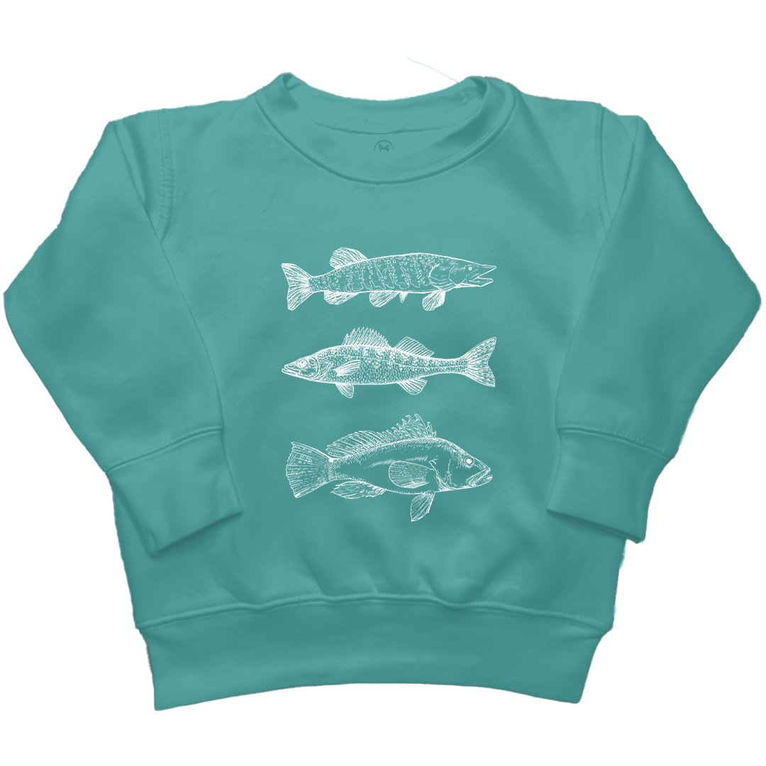 Midwest Fish Toddler Crew Neck Sweatshirt - Muddy Boots Clothing - Crew Neck Sweatshirt