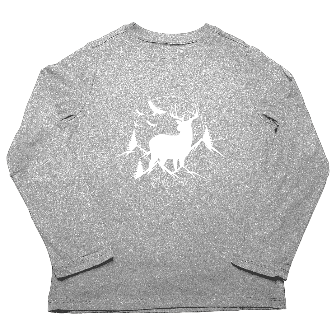 Mountain Deer Adult Long Sleeve Tee - Muddy Boots Clothing - Long Sleeve Tee