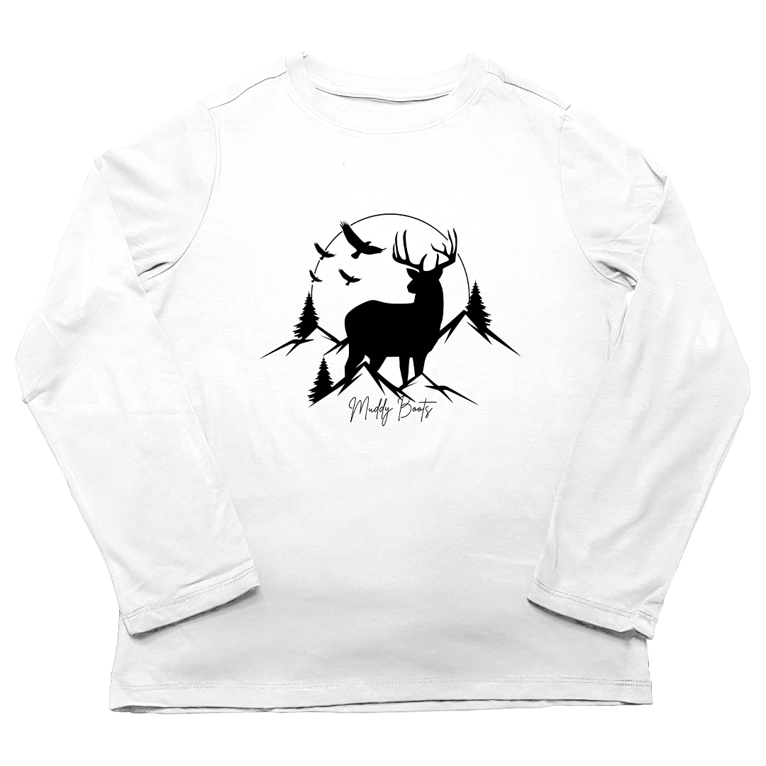 Mountain Deer Adult Long Sleeve Tee - Muddy Boots Clothing - Long Sleeve Tee