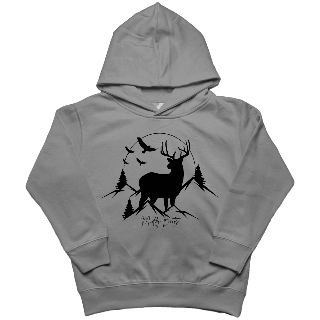 Mountain Deer Kids Hoodie - Muddy Boots Clothing - Hoodie