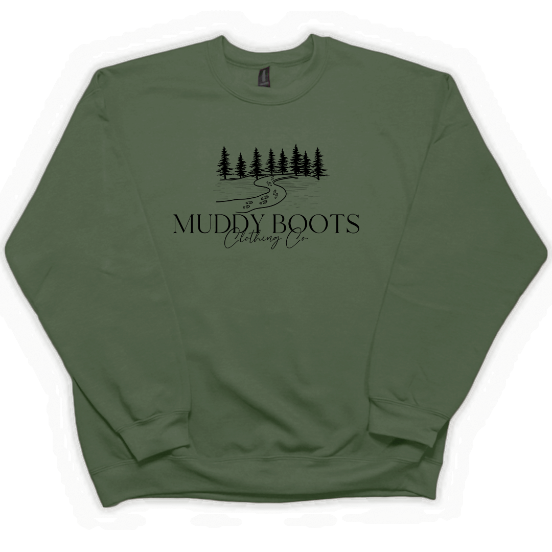 Muddy Boots Adult Crew Neck Sweatshirt - Muddy Boots Clothing - Crew Neck Sweatshirt