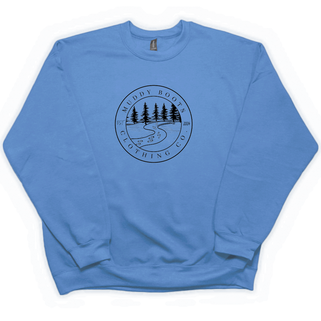 Muddy Trails Adult Crew Neck Sweatshirt - Muddy Boots Clothing - Crew Neck Sweatshirt