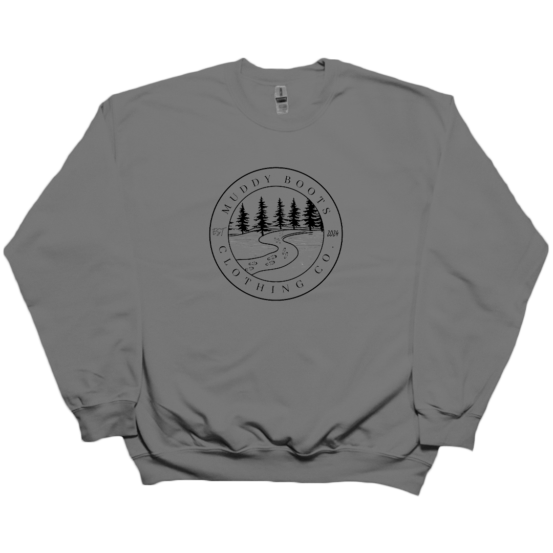 Muddy Trails Adult Crew Neck Sweatshirt - Muddy Boots Clothing - Crew Neck Sweatshirt