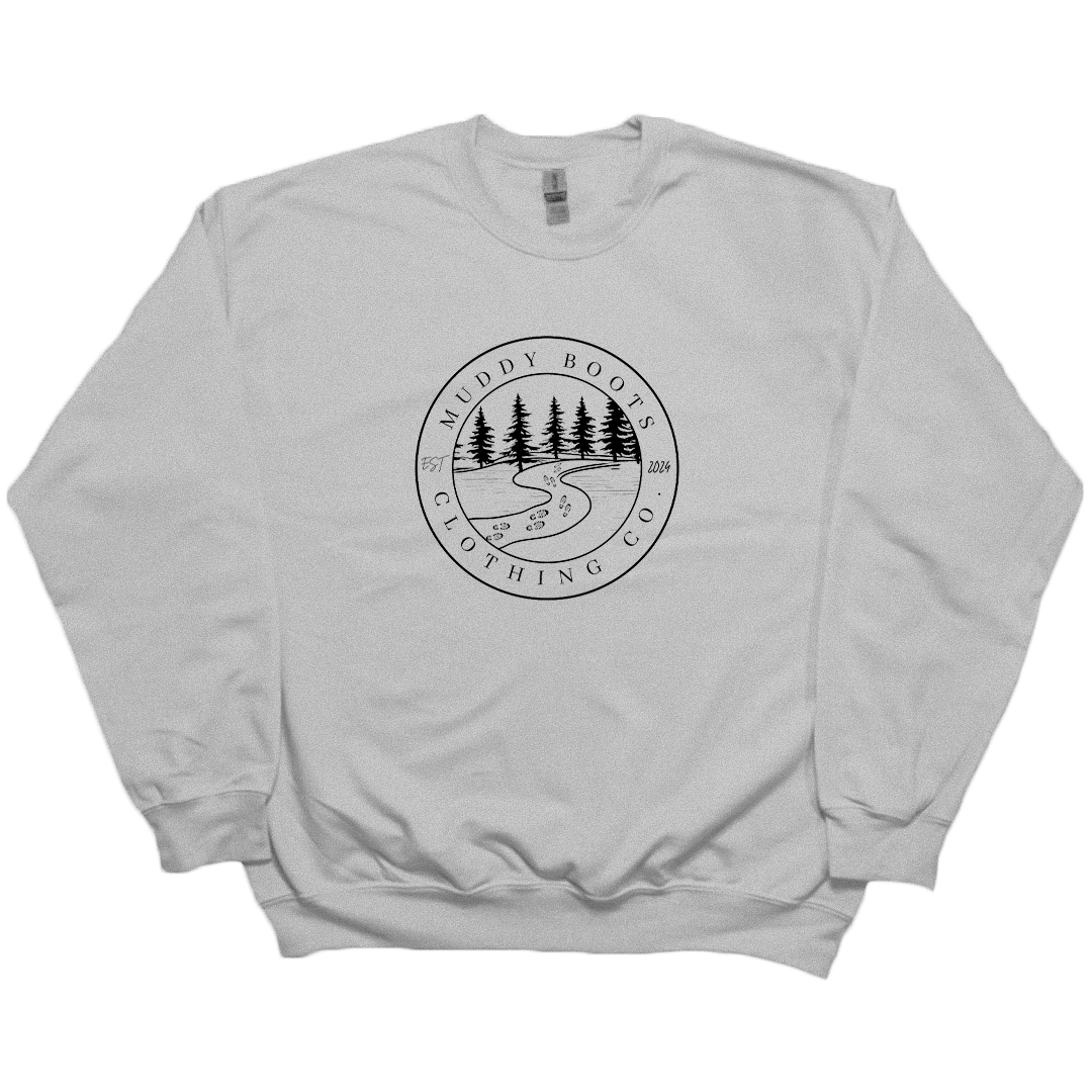 Muddy Trails Adult Crew Neck Sweatshirt - Muddy Boots Clothing - Crew Neck Sweatshirt