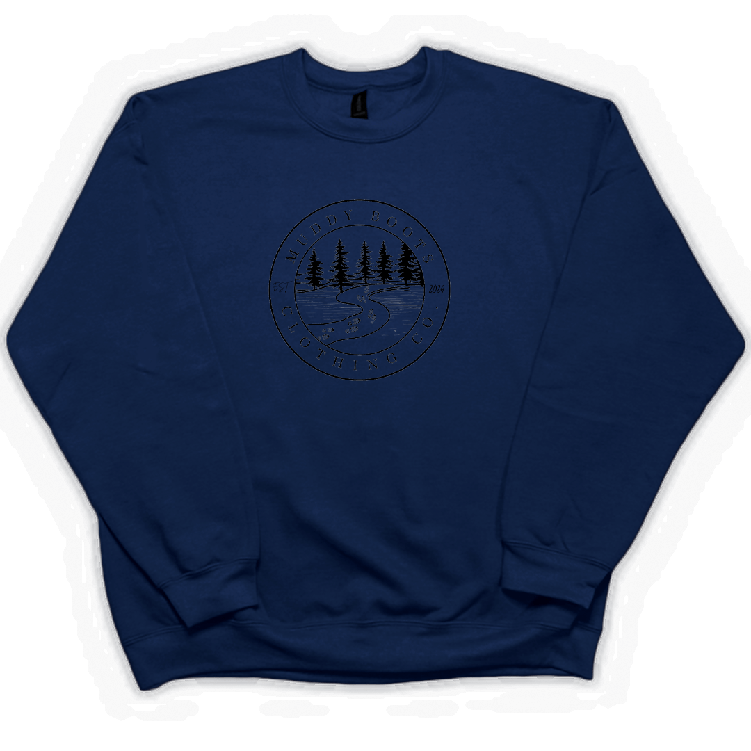 Muddy Trails Adult Crew Neck Sweatshirt - Muddy Boots Clothing - Crew Neck Sweatshirt