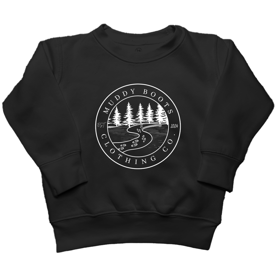 Muddy Trails Toddler Crew Neck Sweatshirt - Muddy Boots Clothing - Crew Neck Sweatshirt