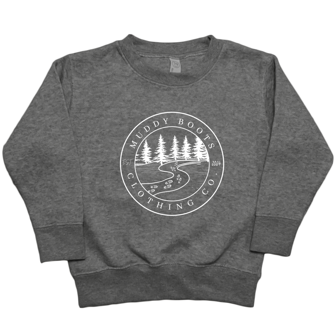 Muddy Trails Toddler Crew Neck Sweatshirt - Muddy Boots Clothing - Crew Neck Sweatshirt