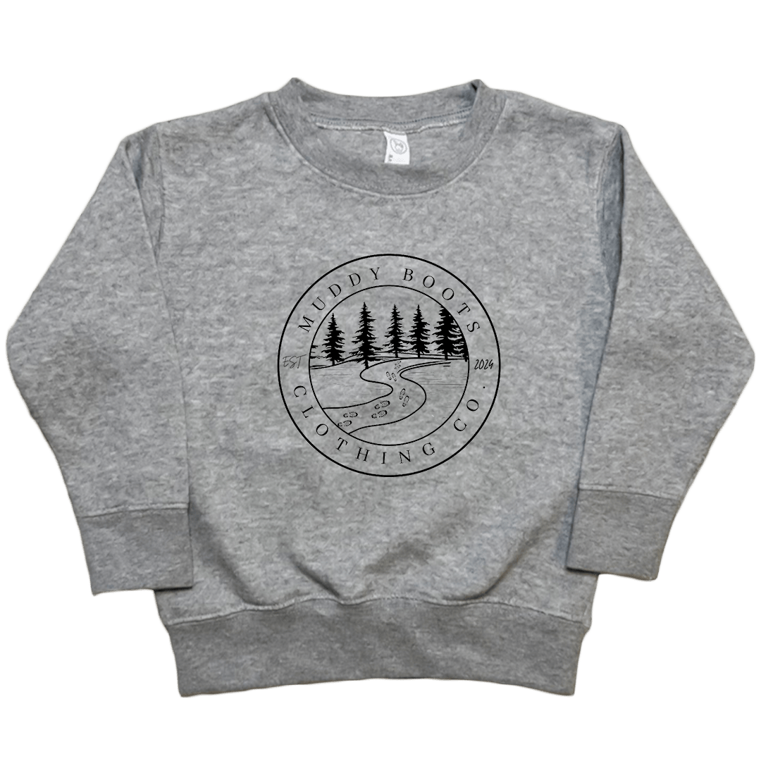 Muddy Trails Toddler Crew Neck Sweatshirt - Muddy Boots Clothing - Crew Neck Sweatshirt