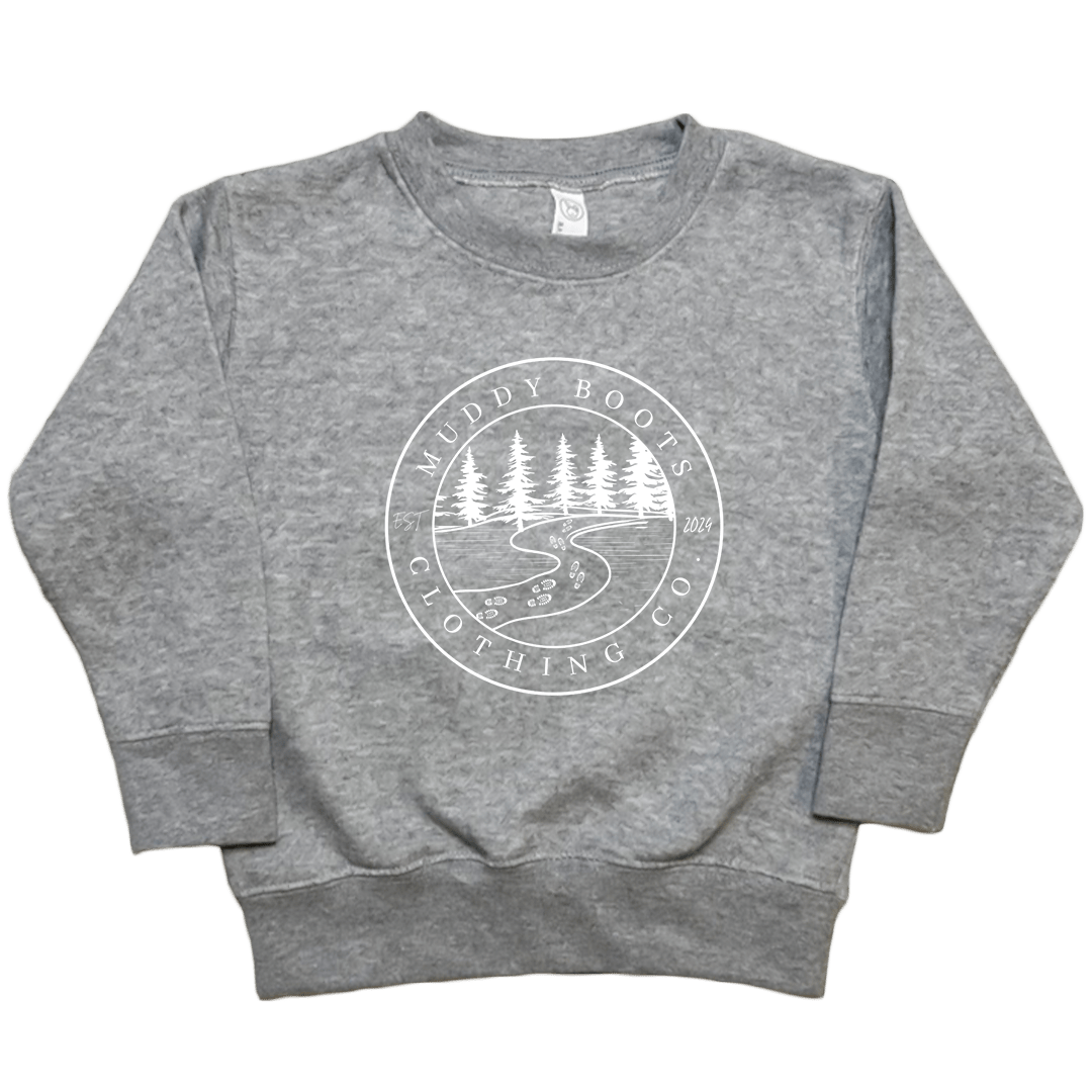 Muddy Trails Toddler Crew Neck Sweatshirt - Muddy Boots Clothing - Crew Neck Sweatshirt