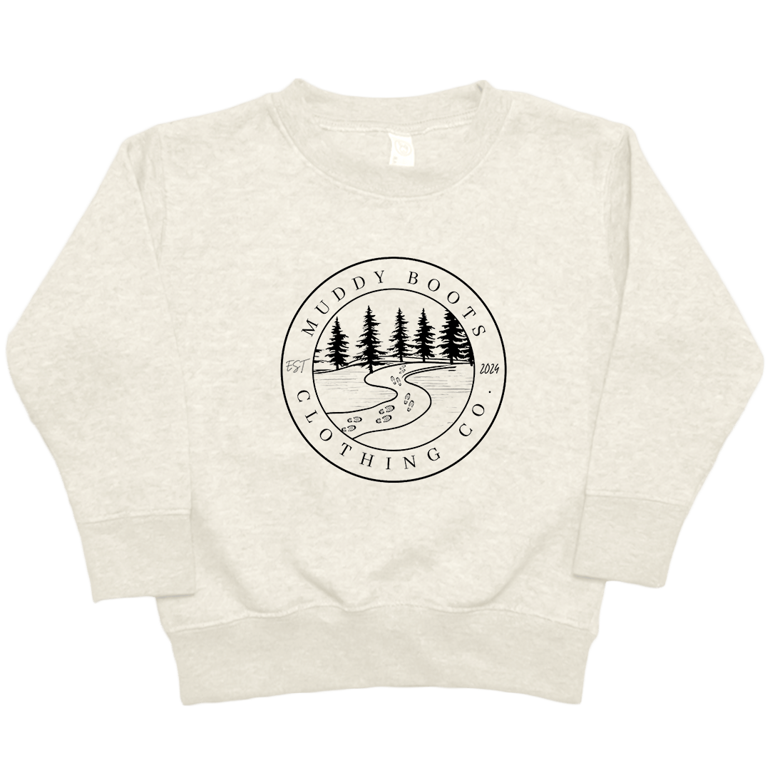 Muddy Trails Toddler Crew Neck Sweatshirt - Muddy Boots Clothing - Crew Neck Sweatshirt
