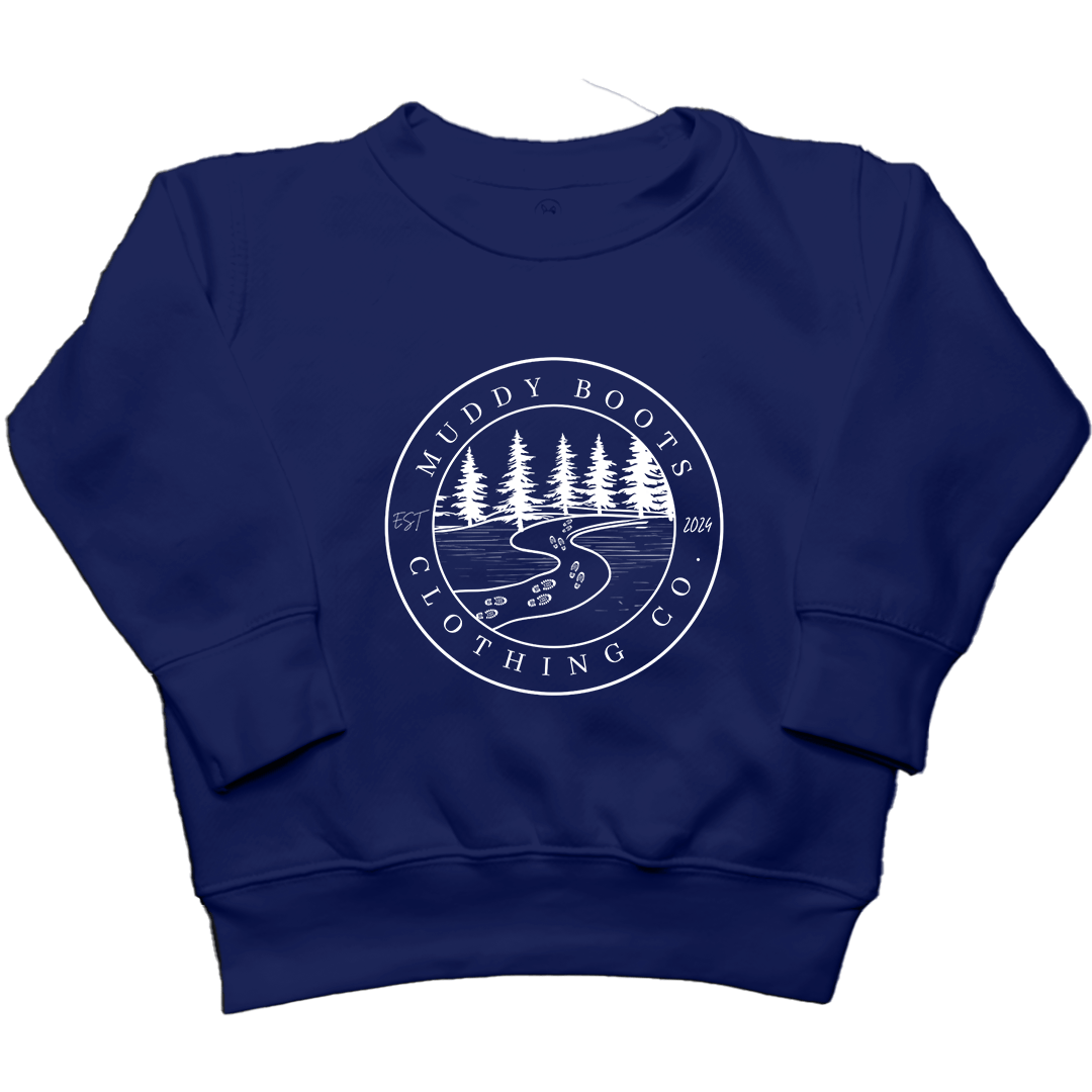 Muddy Trails Toddler Crew Neck Sweatshirt - Muddy Boots Clothing - Crew Neck Sweatshirt