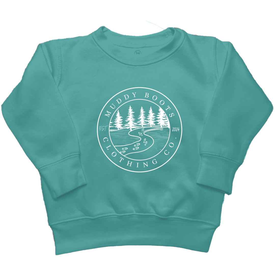 Muddy Trails Toddler Crew Neck Sweatshirt - Muddy Boots Clothing - Crew Neck Sweatshirt