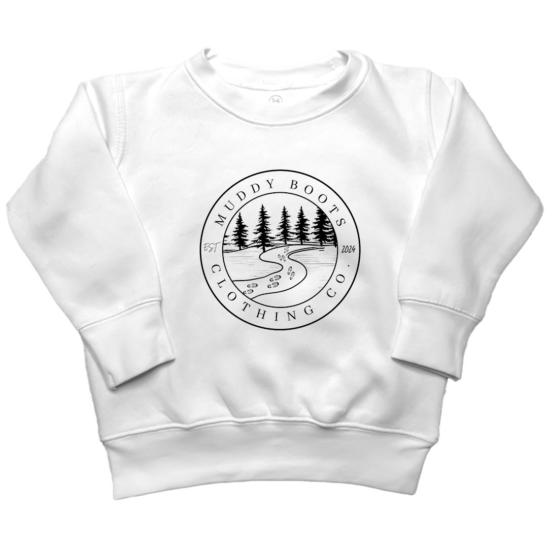Muddy Trails Toddler Crew Neck Sweatshirt - Muddy Boots Clothing - Crew Neck Sweatshirt