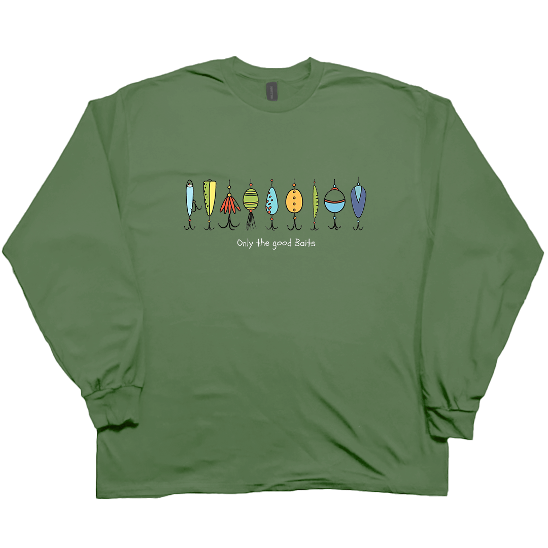 Only The Good Baits Adult Long Sleeve Tee - Muddy Boots Clothing - Long Sleeve Tee