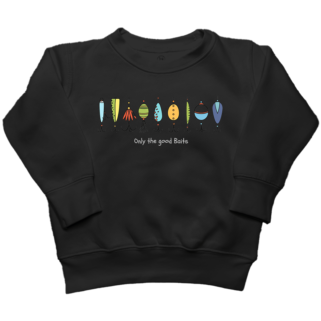 Only The Good Baits Kids Crew Neck Sweatshirt - Muddy Boots Clothing - Crew Neck Sweatshirt