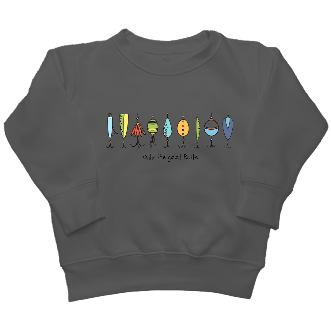 Only The Good Baits Kids Crew Neck Sweatshirt - Muddy Boots Clothing - Crew Neck Sweatshirt