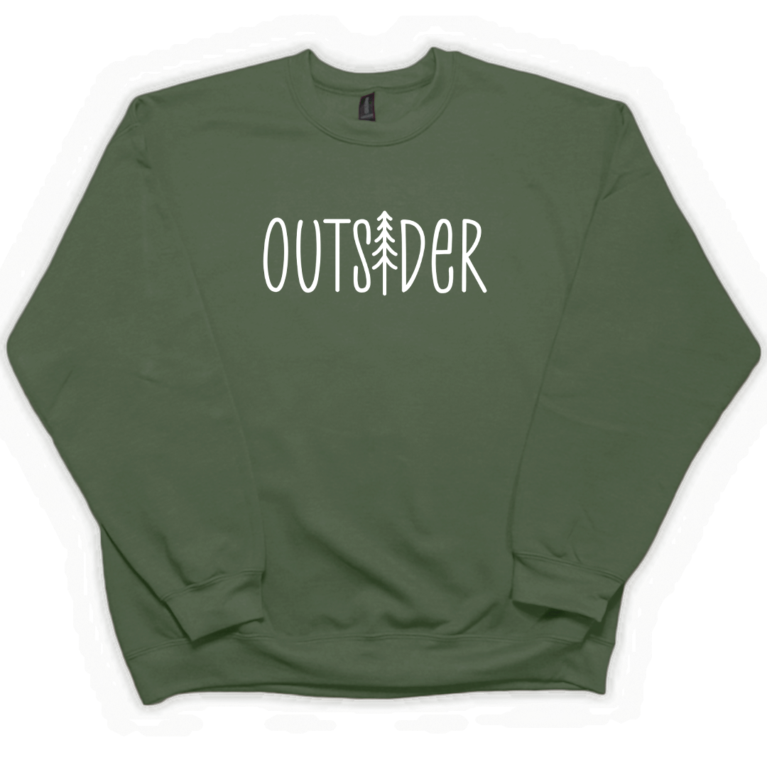Outsider Adult Crew Neck Sweatshirt - Muddy Boots Clothing - Crew Neck Sweatshirt