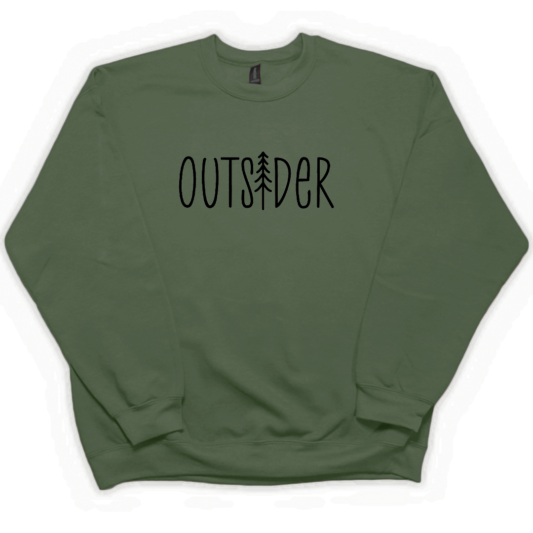Outsider Adult Crew Neck Sweatshirt - Muddy Boots Clothing - Crew Neck Sweatshirt
