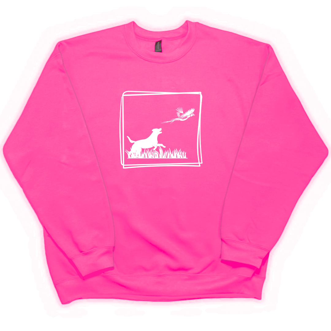 Pheasant Flush Adult Crew Neck Sweatshirt - Muddy Boots Clothing - Crew Neck Sweatshirt