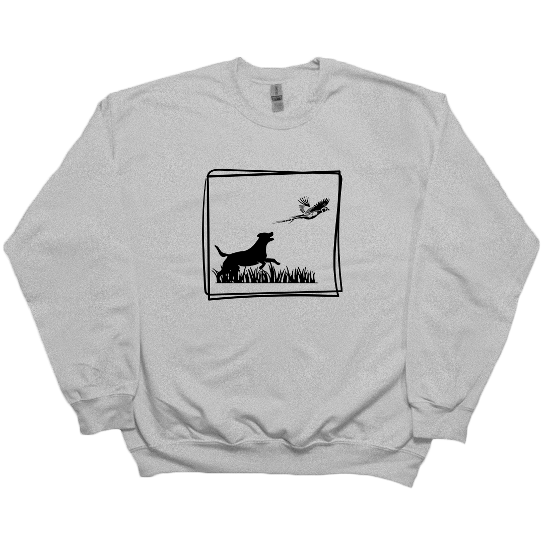 Pheasant Flush Adult Crew Neck Sweatshirt - Muddy Boots Clothing - Crew Neck Sweatshirt