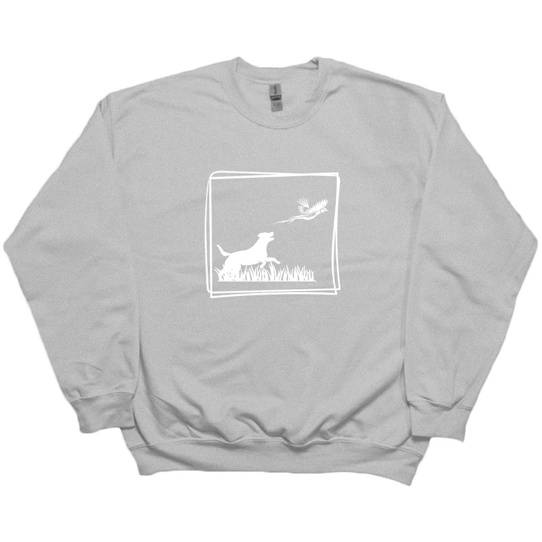 Pheasant Flush Adult Crew Neck Sweatshirt - Muddy Boots Clothing - Crew Neck Sweatshirt