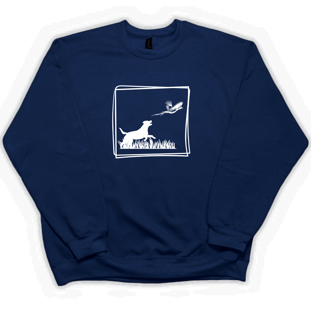 Pheasant Flush Adult Crew Neck Sweatshirt - Muddy Boots Clothing - Crew Neck Sweatshirt