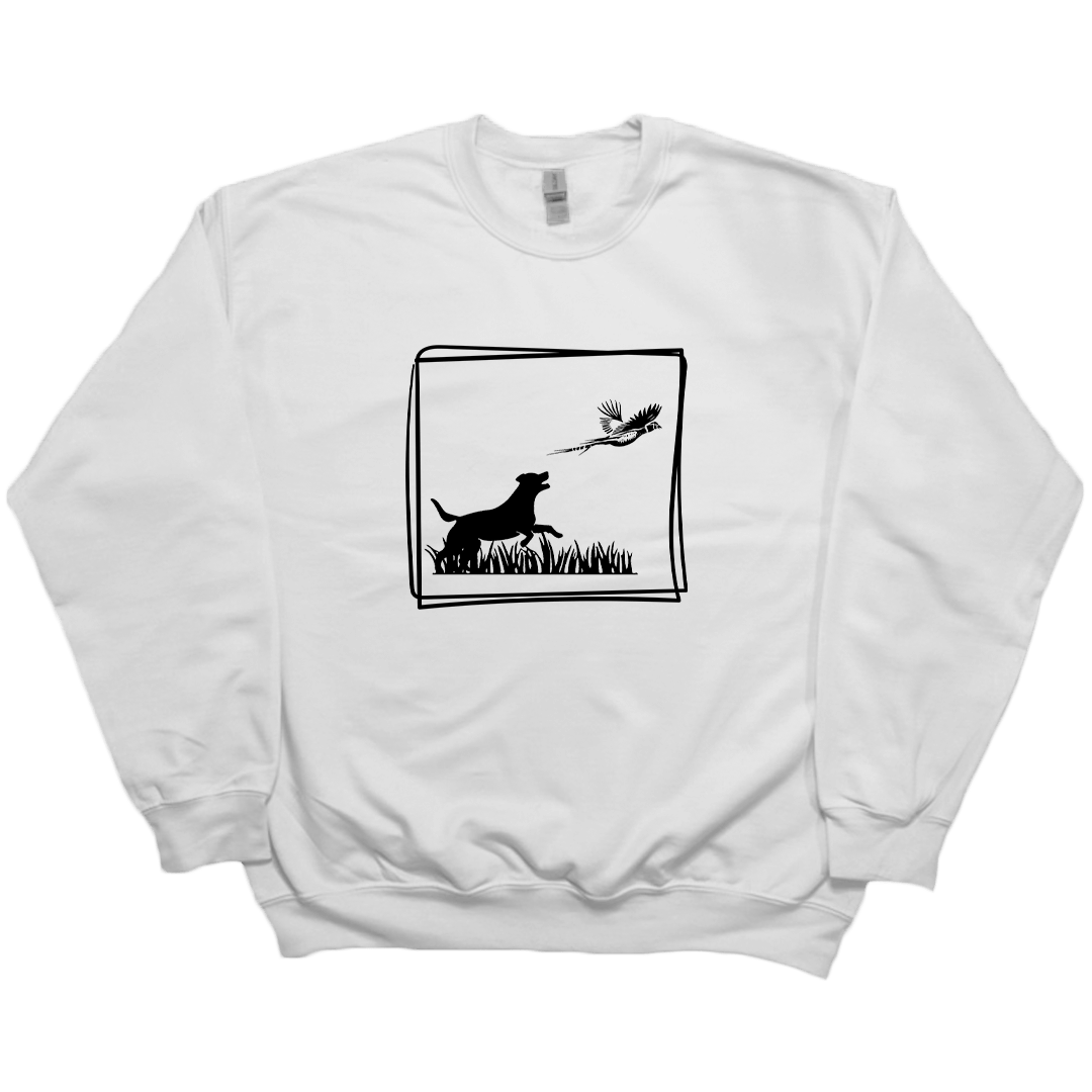Pheasant Flush Adult Crew Neck Sweatshirt - Muddy Boots Clothing - Crew Neck Sweatshirt