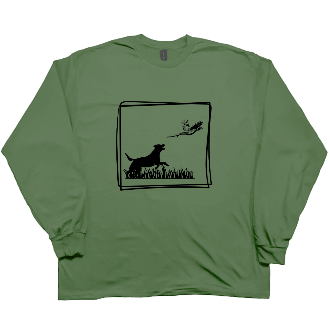 Pheasant Flush Adult Long Sleeve Tee - Muddy Boots Clothing - Long Sleeve Tee
