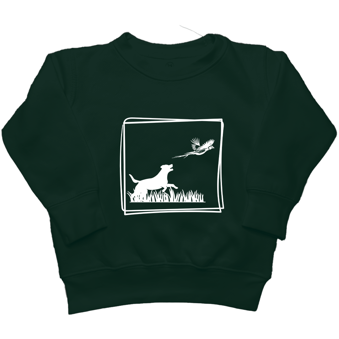 Pheasant Flush Kids Crew Neck Sweatshirt - Muddy Boots Clothing - Crew Neck Sweatshirt