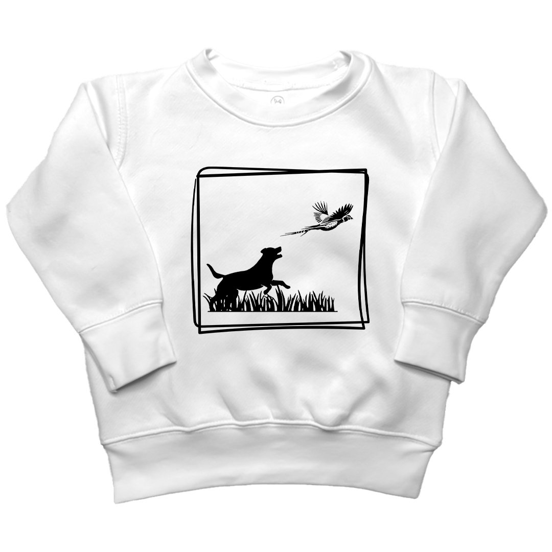 Pheasant Flush Kids Crew Neck Sweatshirt - Muddy Boots Clothing - Crew Neck Sweatshirt