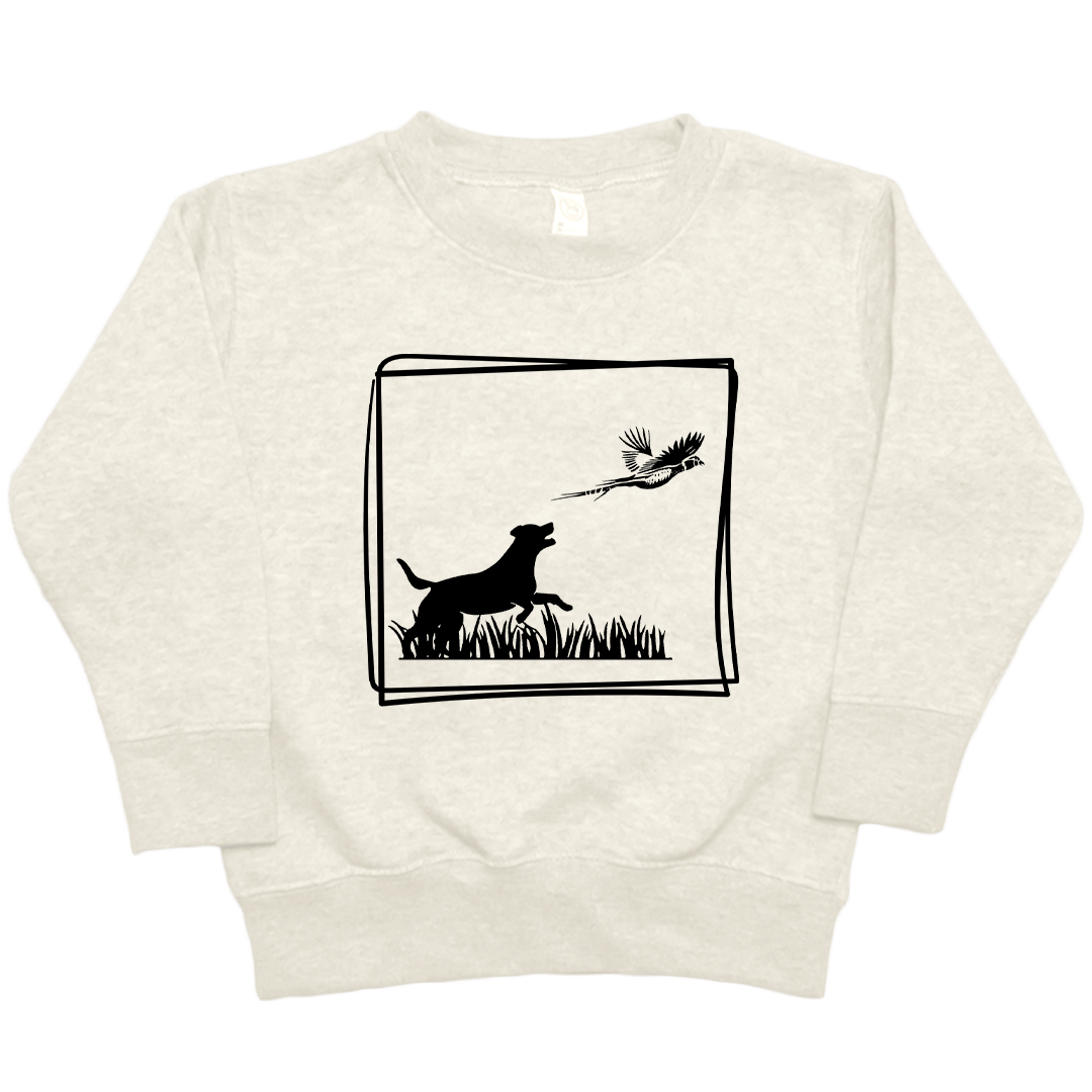 Pheasant Flush Toddler Crew Neck Sweatshirt - Muddy Boots Clothing - Crew Neck Sweatshirt